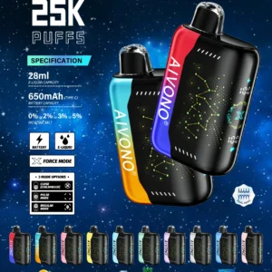 All'ingrosso all'ingrosso Aivono Aim Boom 25000 sbuffi 0% 2% 3% 5% Nicotina 650mAh Batteria ricaricabile usa e getta Vape Gusti multipli di fabbrica originale