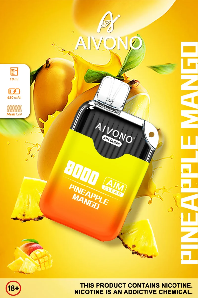 Aivono Aim Clear 8000 Puffs Batería recargable Nuevo Vape desechable Venta al por mayor a granel Múltiples sabores Fábrica original 0% 2% 3% 5% Nicotina