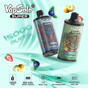 Eredeti Vapsolo Super 15000 Puffs Eldobható Vape Pod 2% 5% Nikotin Só E-cigaretta 650mAh újrat?lthet? akkumulátor T?meges vásárlás Nagykereskedelmi 3