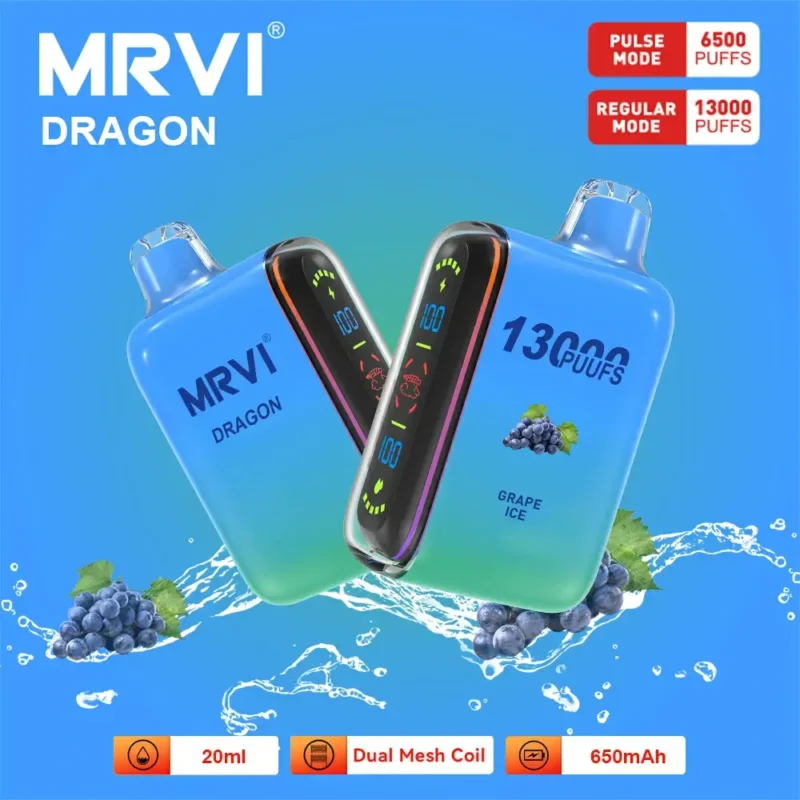 100 MRVI DRAGON 13000 PUFFS VAPING 20 ML E VAPE DE DIREAU DE DOUIL MESH EXID