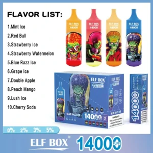 ELF BOX RGB 14000 Puffs Uppladdningsbar Vape Pen – Bulk grossist med nikotinstyrkor 0%, 2%, 3%, 5% 5