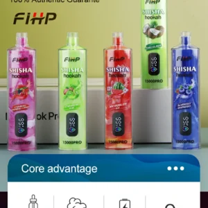 Favorable capacidad disponible de la pluma 22ml de FIHP Shisha Hookah 15000 Vape con la venta al por mayor original de la fábrica de la bobina de la malla 2