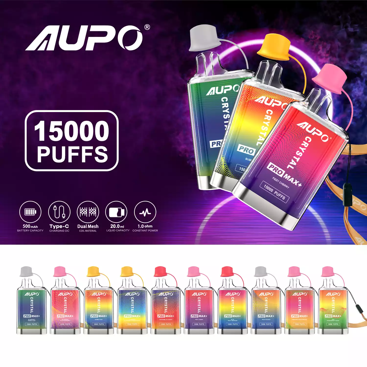 Vente directe d'usine AUPO G07A 15000 bouffées 0% 2% 5% Nicotine 600mAh Batterie rechargeable en vrac Acheter Allemagne Entrep?t en gros stylo vape jetable (2)