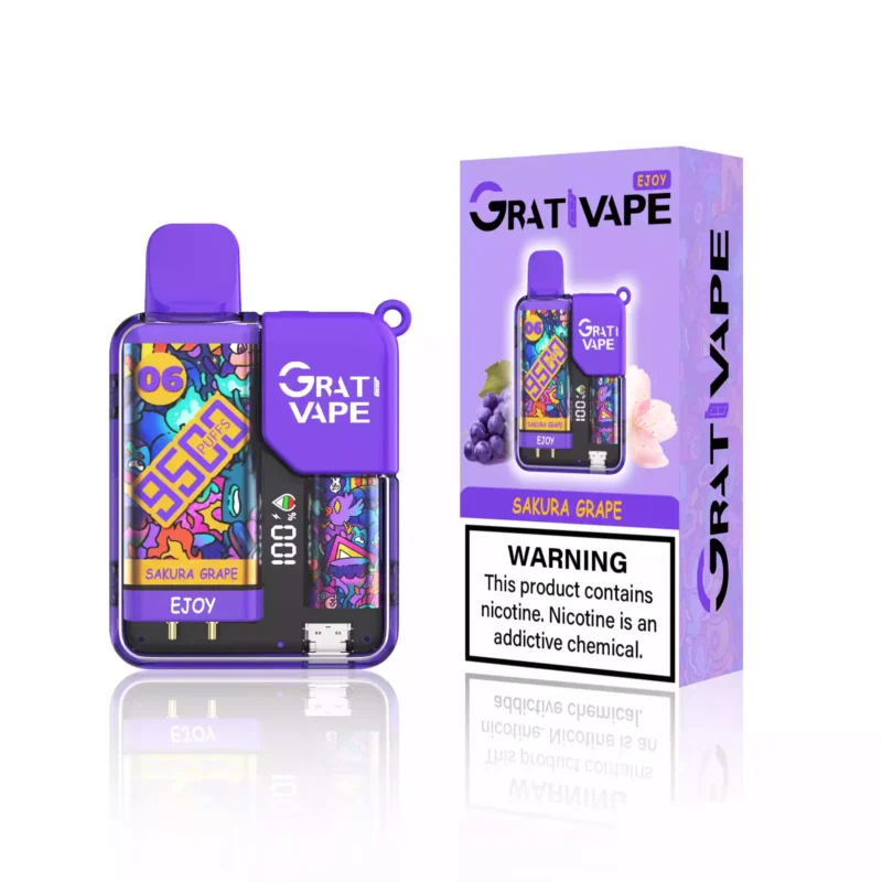 Grativape Ejoy 9500 Puffs Battery Dobitelné 650 mAh Poslední elektronická cigareta Velkoobchodní jednorázová vape 10 p?íchutě podporují OEM 9