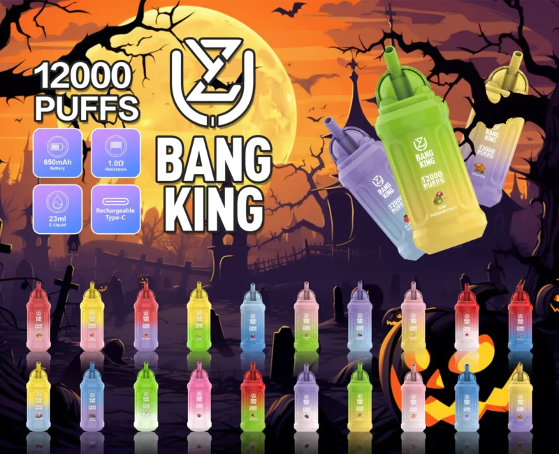 Min?ségi UZY Bang King 12000 Puffs eldobható vape 23 ml E-folyadékkal és fejlett hálós tekercstechnológiával 1