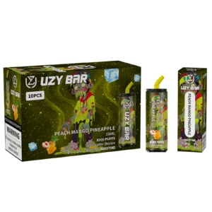 Bary Uzy 8000 Puffs Pen jetable Vape With 1100mAh Battery Type C Coil rechargeable et RVB Light Wholesale Nicotine 0 2 3 5 6