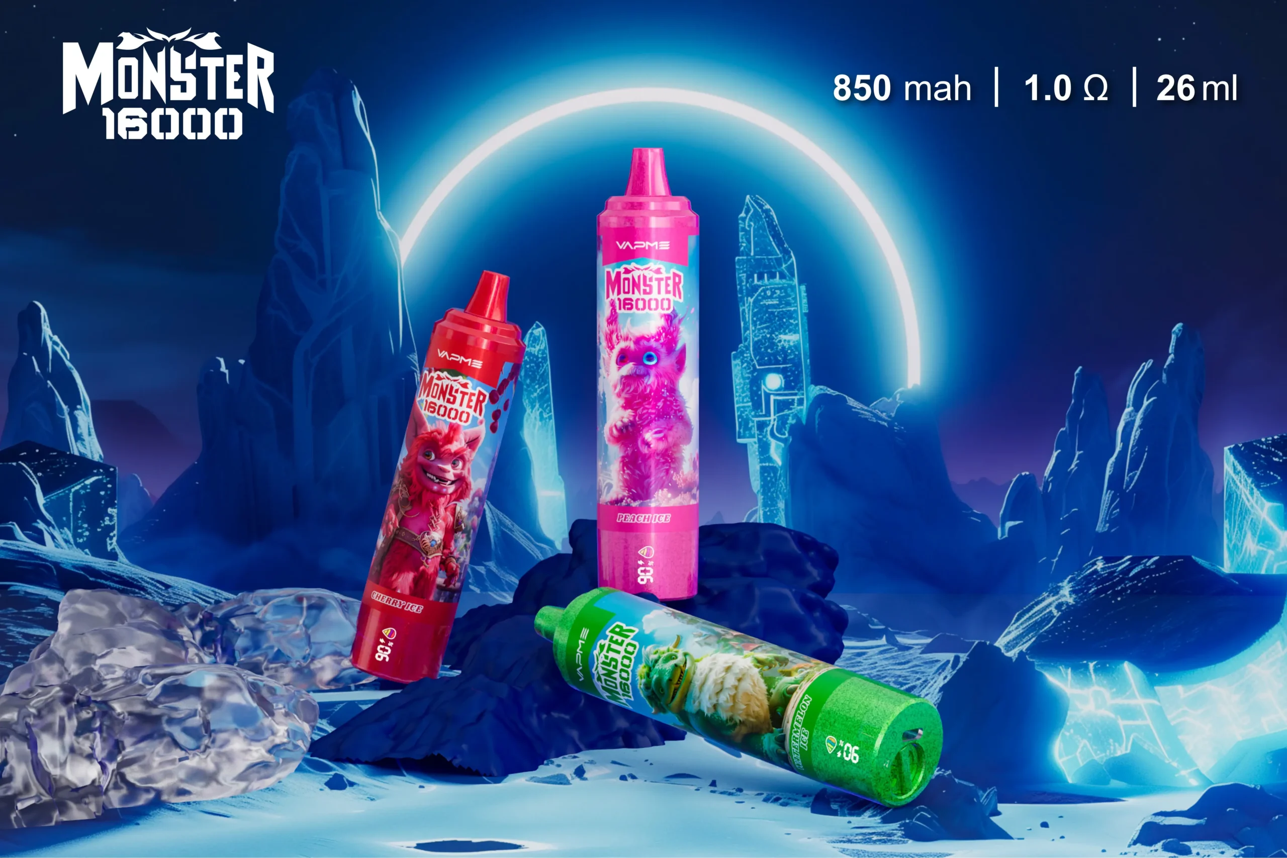 Nejprodávaněj?í Vapme Monster 16000 Puffs LED displej 26ml 850 mAh type-c velkoobchodní vape pero 4