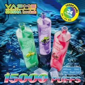 Vapme Shisah fiable 15000 bouffées 0% 2% stylo jetable en gros rechargeable à faible teneur en nicotine 1