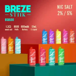 Breze Stiik BS 8500 Puffs Mesh Coil Grossisthandel eng?ngsvapes Factory Direct Premium kvalitet Flera smaker att v?lja 2% 5% Nikotin