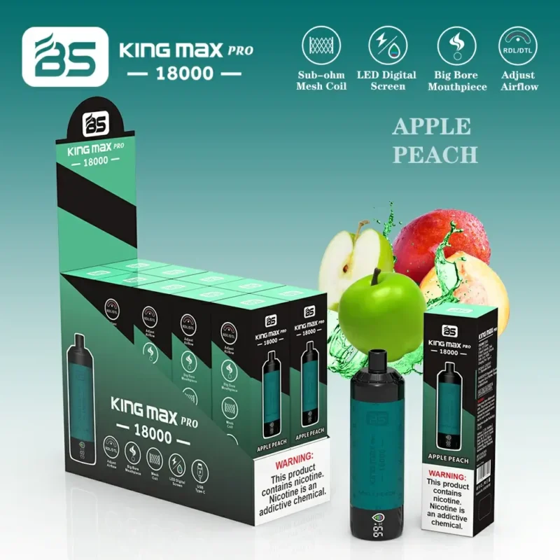 Hurtownia BREZE BS King Max Pro 18000 Puffs Jednorazowy d?ugopis Vape z cewk? siatkow? o pojemno?ci 24 ml i wy?wietlaczem LED Nikotyna 0 1 2 19