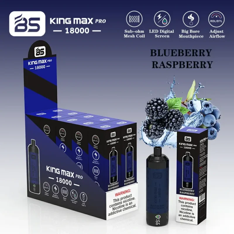 Hurtownia BREZE BS King Max Pro 18000 Puffs Jednorazowy d?ugopis Vape z cewk? siatkow? o pojemno?ci 24 ml i wy?wietlaczem LED Nikotyna 0 1 2 23