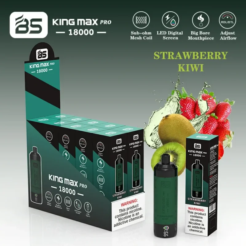 Hurtownia BREZE BS King Max Pro 18000 Puffs Jednorazowy d?ugopis Vape z cewk? siatkow? o pojemno?ci 24 ml i wy?wietlaczem LED Nikotyna 0 1 2 26