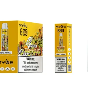 Nagykereskedelem Myde Night Club 600 Puffs Eldobható vape toll 2ml 20 mg nikotin háló tekercs CE Rhos TPD tanúsítvánnyal 19 Skálázva