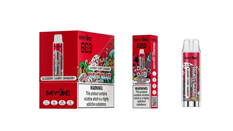 Venta al por mayor MYDE Night Club 600 Puffs Vape desechable Pen 2ml 20mg Nicotina Mesh Coil CE Rhos TPD certificado 5 escalado