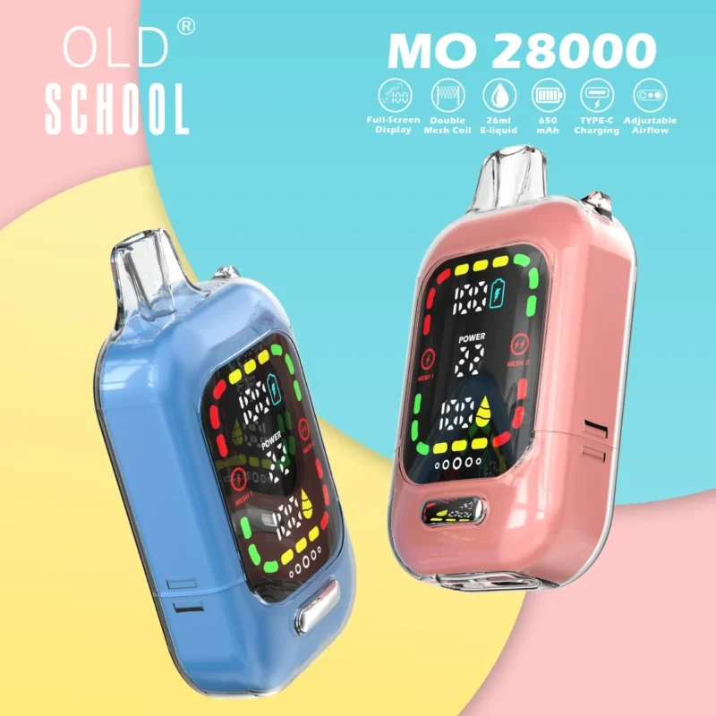 Nejprodávaněj?í velkoobchod OLD School MO 28000 tah? Jednorázové vape pero 26ml Vícenásobné síly nikotinu 0% 2% 3% 5% P?ímo z továrny 3