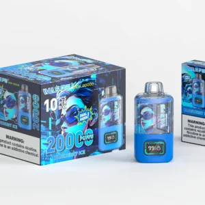 Venta al por mayor WASPE 20000 PUFFS Dual Mesh Box Vape desechable con caja de malla dual y pantalla LCD disponible en 0 2 3 5 Nicotina y 24 ml de capacidad 10