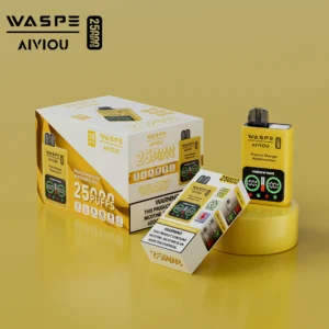 Waspe 25000 Pufos de malha dupla de malha dupla caneta vape com display LCD 25ml 0 2 5 Op??es de nicotina 1