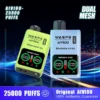 Penna Vape usa e getta WASPE 25000 a doppia rete di vendita calda con capacità di 25 ml e display LCD Opzioni nicotina 0% 2% 5% 1