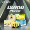 High-Quality Waspe 12000 Puffs Digital Box Vape Pen with 20ml Capacity Mesh Coil LCD Display Nicotine Levels 0% 2% 3% 5% 1