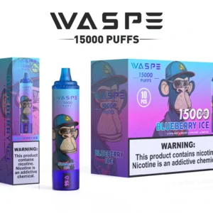 Velkoobchodní Waspe 15000 Puffs Disvable Vape Pen s 22ml E Liquid 850Mah dobíjecí baterie a LCD displej k dispozici v 0 2 3 5 Nicotine Hladiny 13