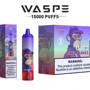 Velkoobchod Waspe 15000 Puffs jednorázové vape pero s 22ml E-Liquid 850mAh dobíjecí baterií a LCD displejem K dispozici v hladinách nikotinu 0% 2% 3% 5% (15)