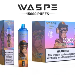 Velkoobchodní Waspe 15000 Puffs Weableble Vape Pen s 22ml E Liquid 850Mah dobíjecí baterie a LCD displej k dispozici v 0 2 3 5 nikotinové úrovně 3