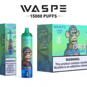 Groothandel Waspe 15000 Puffs Wegwerp VAPE Pen met 22 ml E Liquid 850mAh Oplaadbare batterij en LCD -display beschikbaar in 0 2 3 5 Nicotinegehalte 4