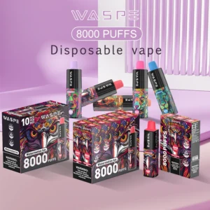 Hurtownia WASPE 8000 Puffs Do jednorazowe pióro Vape z wieloma nikotyn? 0% 2% 3% 5% Poziomy 16 ml pojemno?? typu-C akumulator (2)