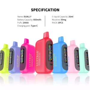 LuffBar Dually 20000 Puffs Wholesale Disposable Vape Rechargeable Bulk Buy 5% Nicotine 850 mAh 18 Flavors 2025 New 2