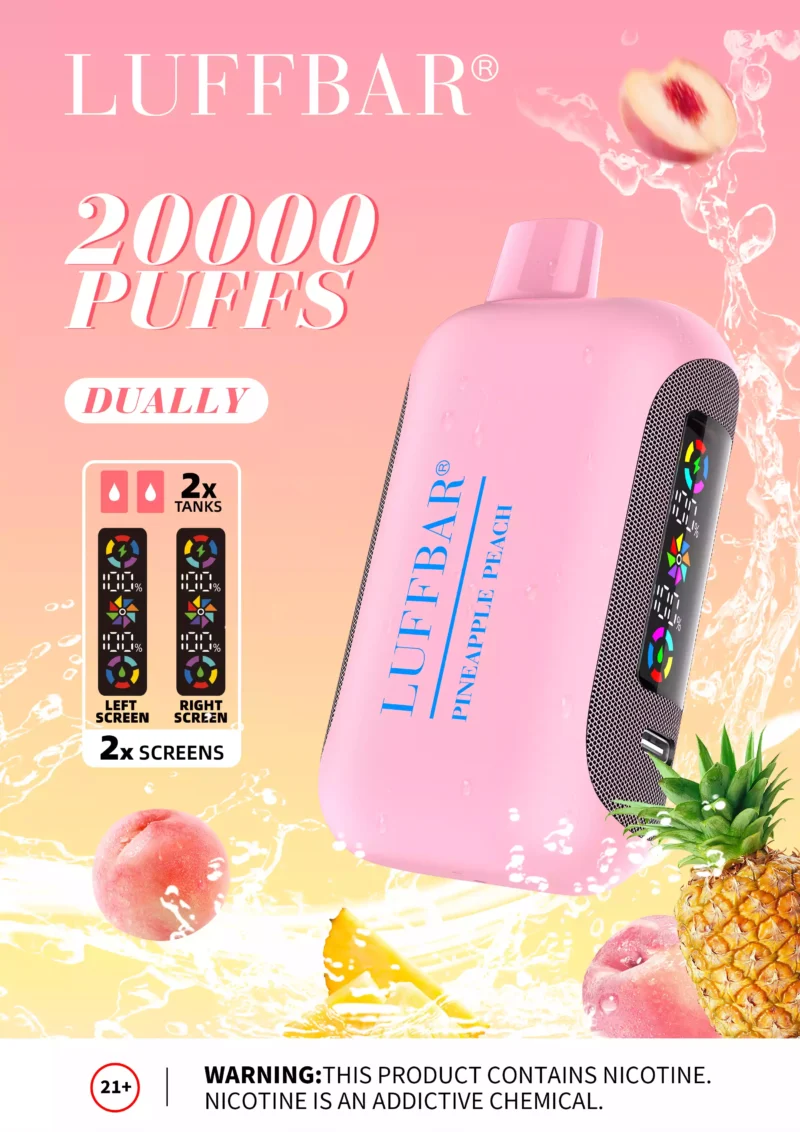 LuffBar Dually 20000 Puffs Wholesale Disposable Vape Rechargeable Buy Bulk 5 Nicotine 850 mAh 18 Flavors 2024 New 2 scaled