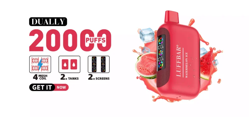 LuffBar Dually 20000 Puffs Wholesale Disposable Vape Rechargeable Bulk Buy 5% Nicotine 850 mAh 18 Flavors 2025 New 3