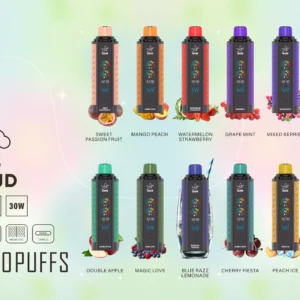 OSSU de qualidade 30000 Puffs Vape descartável por atacado Vape compra recarregável 0% 2% 3% 5% baixa nicotina digital tela inteligente 2025 quente 4