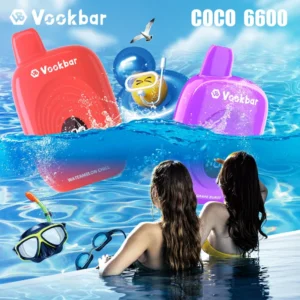 Factory originale Vookbar Coco 6600 sbuffi vape usa e getta all'ingrosso 3% a basso contenuto di nicotina ricaricabile con schermata intelligente digitale 3