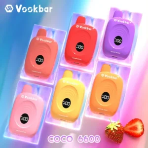 Fábrica original Vookbar COCO 6600 Puffs Vapes desechables al por mayor 3 Bajo en nicotina recargable Digital Smart Sc 7