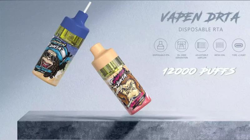 Betaalbare vapen Drta 12000 Puffs Low Nicotine 2% 5% Groothandel wegwerpvape met oliekernscheiding en 15 smaken 4