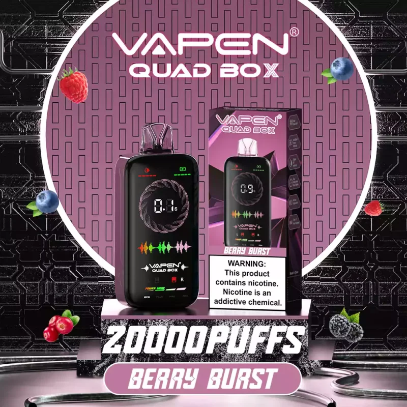 Vapen Quad Box 20000 Puffs Nastaviteln? proudění vzduchu dobíjecí 2 5 nízk? nikotin velkoobchodní jednorázov? displej na celé obrazovce 14