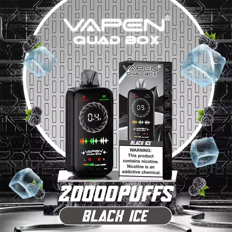 VAPEN quad box 20000 sbuffi a flusso d'aria regolabile ricaricabile 2 5 nicotina a bassa nicotina usa e getta a vaporiful a vaporifullo schermo 15 15