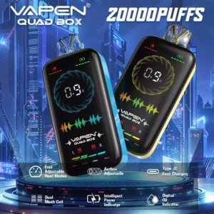 Calitate VAPEN QUAD BOX 20000 PUFFS Flux de aer reglabil Re?nc?rcabil cu con?inut sc?zut de nicotin? Vape de unic? folosin?? cu afi?aj pe tot ecranul Disponibil Comer? cu ridicata 1