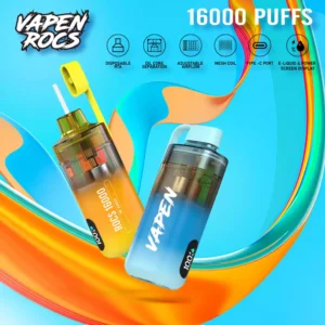 Best-seller VAPEN ROCS 16000 PUFFS rechargeable 2% 5% Huile rechargeable à faible teneur en nicotine Vape jetable en gros de l'usine d'origine Chine 1