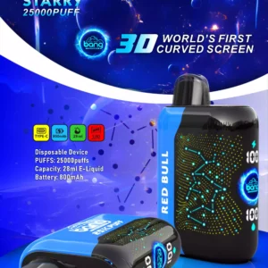 Bang Starry 25000 Puffs Dobíjecí 3D zak?ivená obrazovka Jednorázová vape velkoobchod 0 2 3 5 Nízk? obsah nikotinu 28 ml E Liquid Mesh Coil Bulk Koupit jednorázové elektronické cigarety 10