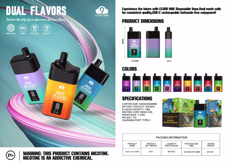 Cloud Nine D19p 9000 Puffs Hurtowa jednorazowa Vape 3% Nikotyna ?wie?y 10 smaków Kup oryginaln? wysy?k? fabryczn? (12)