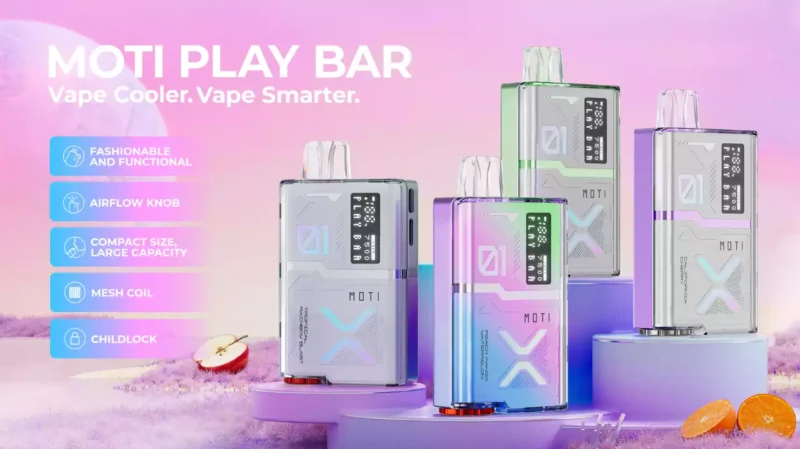 MOTI PLAY BAR 7500 Puffs Crystal Digital Bulk Rechargeable Battery Disposable Vapes Factory Direct Multiple Flavor Choices