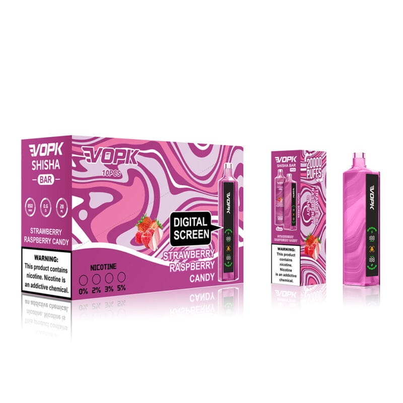 VOPK Shisha BAR 20000 Puffs Recarregável Caneta Vape Descartável Atacado 0 2 3 5 Baixa Nicotina Tela LED Original Envio Em Massa Compre Melhor Pre?o 11