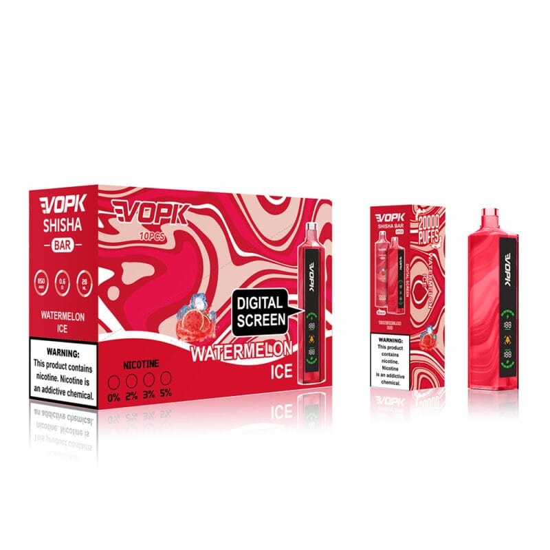 VOPK Shisha BAR 20000 Puffs Recarregável Caneta Vape Descartável Atacado 0 2 3 5 Baixa Tela LED de Nicotina Envio Original Comprar Melhor Pre?o 18