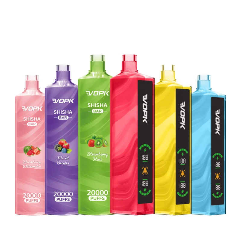 VOPK Shisha BAR 20000 Puffs Pluma vape desechable recargable al por mayor 0% 2% 3% 5% Pantalla LED baja en nicotina Envío original a granel Comprar mejor precio (3)