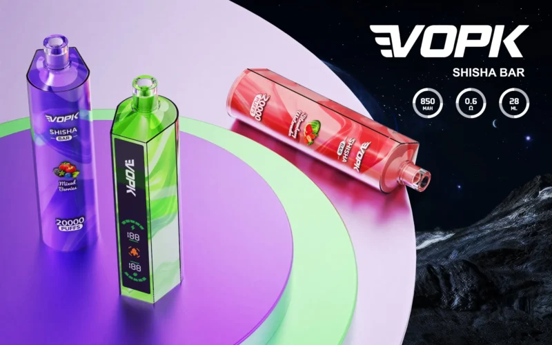 VOPK Shisha BAR 20000 sopros 0% 2% 3% 5% Nicotina recarregável por atacado tela LED Vape descartável 3