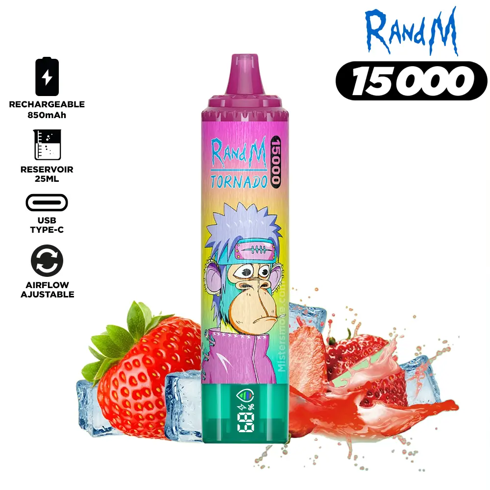 RandM Tornado 15000 Puffs Rechargeable Vape Pen Wholesale Bulk Supply Low Nicotine Options 2